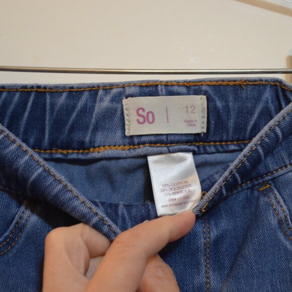 So Blue Jeans Stretch Elastic Belt No Fastener Cotton-Poly-Spand Girls Pants 12 - Picture 4 of 9